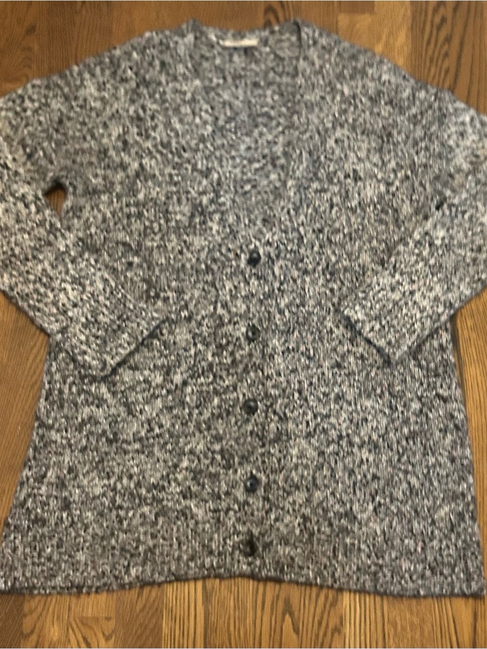 LOFT Marled Gray Button-Front Women's Cardigan